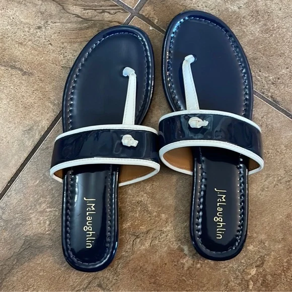 J.McLaughlin Leslie Patent Leather Sandals - Picture 1 of 4